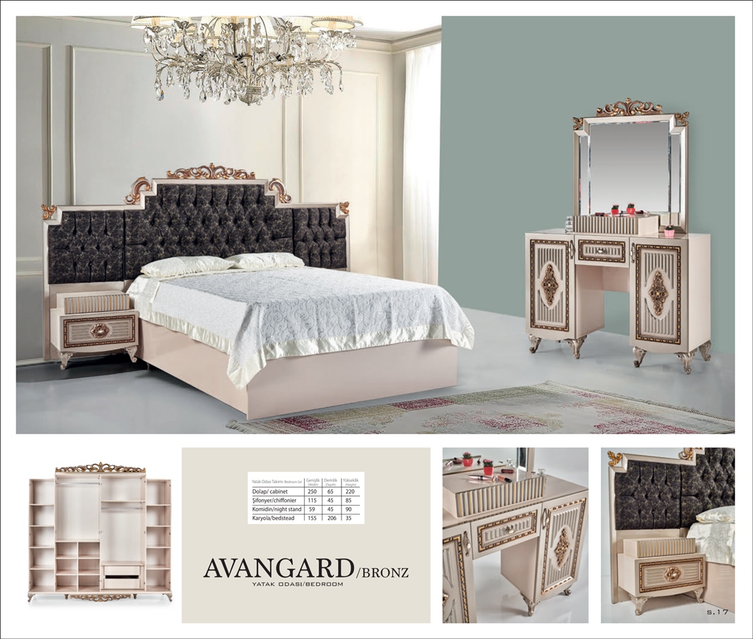 Avangard Yatak Odası Bronz